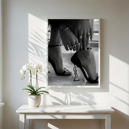 Luxury Steps Black & White Minimalist Architecture Wall Art | Modern Luxury Interior Decor | Elegant Staircase Poster Print