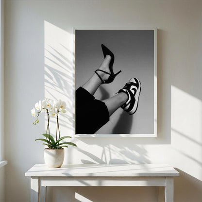 Mixed Signals Black & White Minimalist Abstract Wall Art | Modern Emotional Aesthetic Decor Poster Print