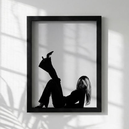 Noir Muse Black & White Minimalist Portrait Wall Art | Modern Dark Aesthetic Decor | Elegant Fashion Inspired Poster Print
