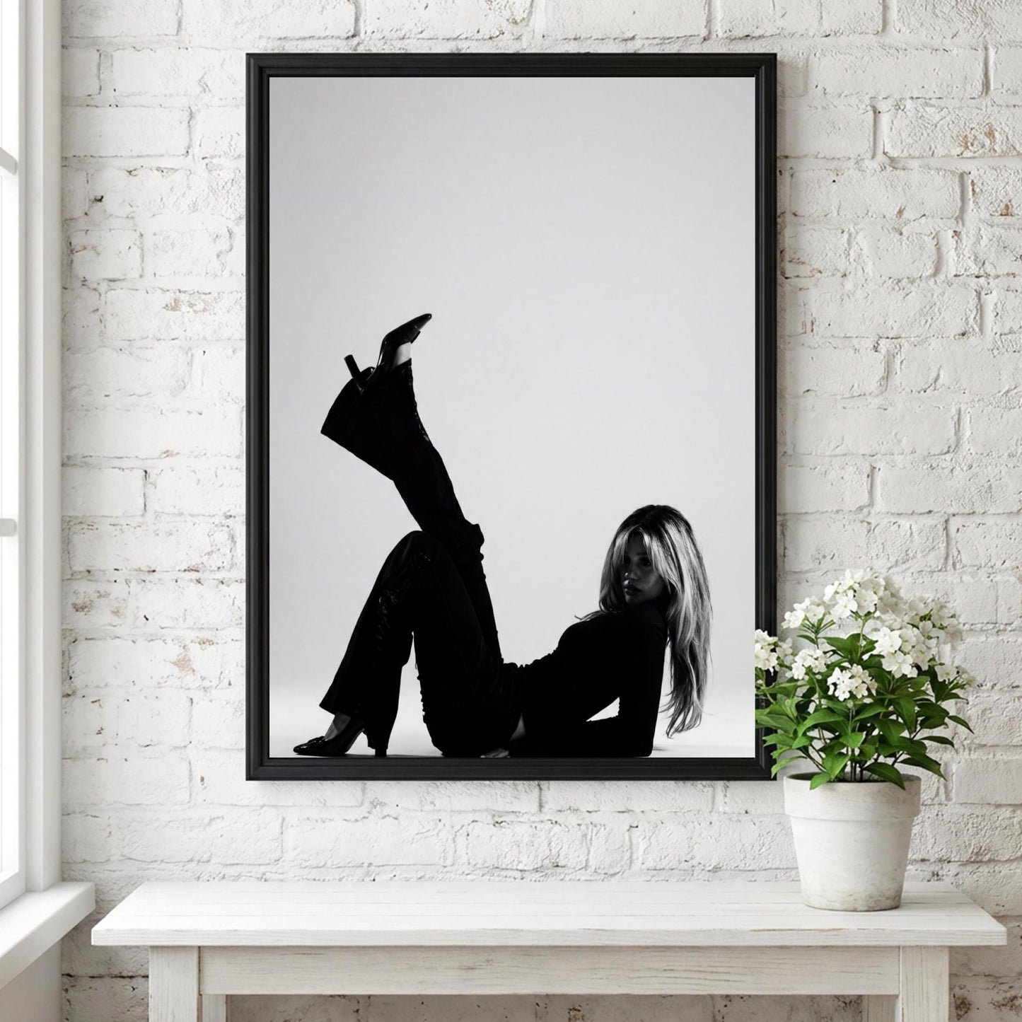 Noir Muse Black & White Minimalist Portrait Wall Art | Modern Dark Aesthetic Decor | Elegant Fashion Inspired Poster Print