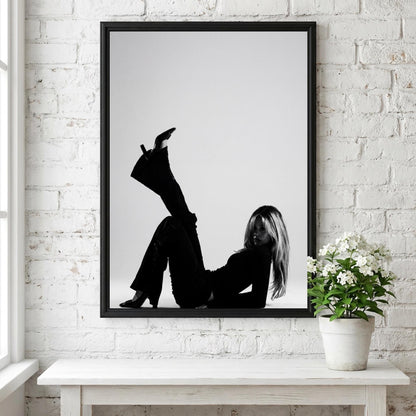 Noir Muse Black & White Minimalist Portrait Wall Art | Modern Dark Aesthetic Decor | Elegant Fashion Inspired Poster Print