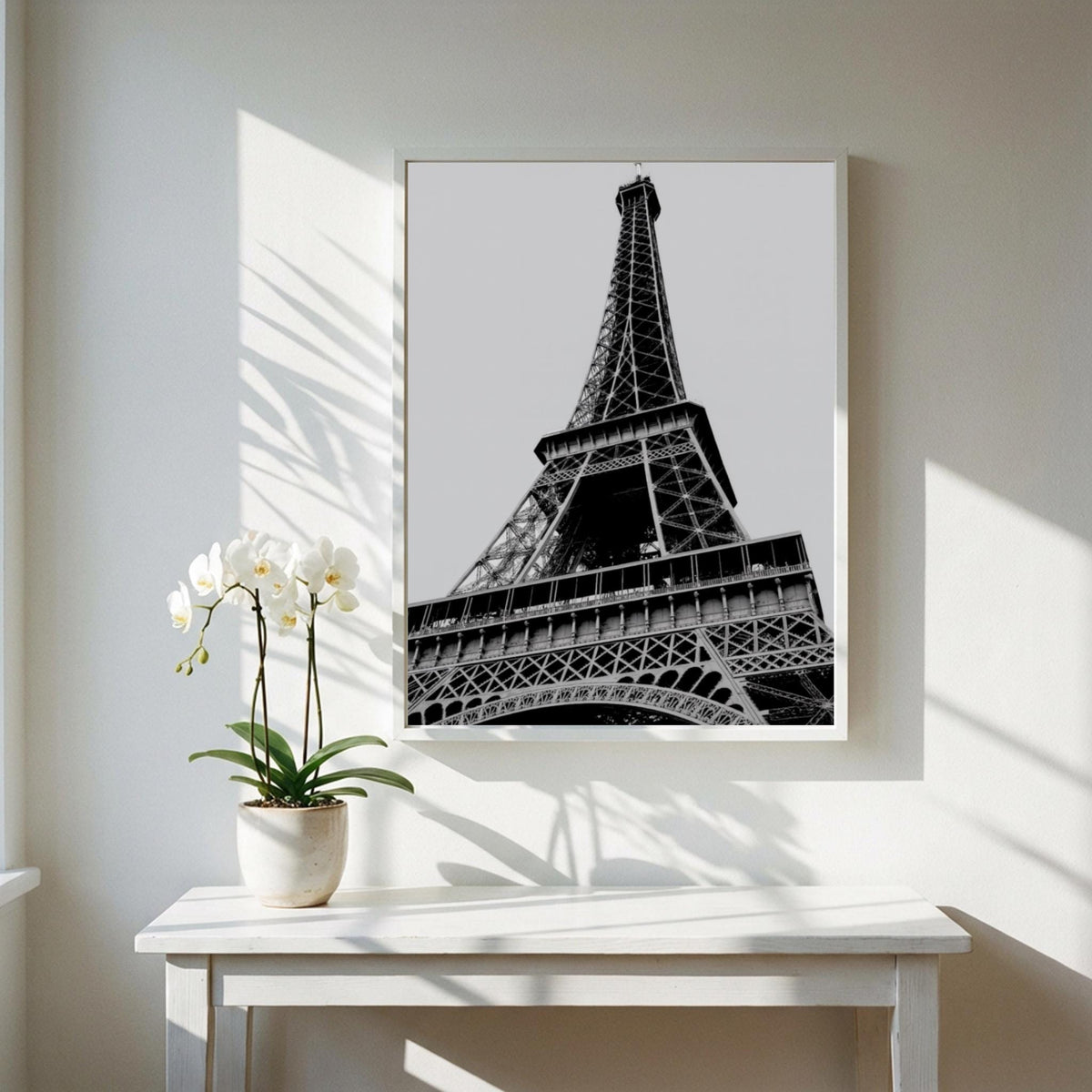 Paris Noir Black & White Minimalist City Wall Art | Modern Dark Paris Decor | Elegant Travel Poster Print