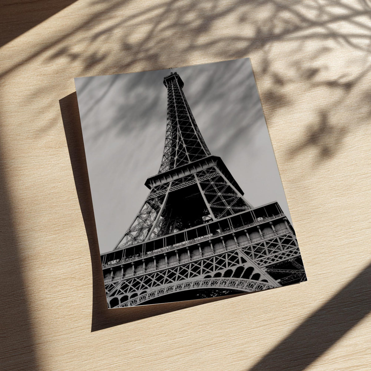 Paris Noir Black & White Minimalist City Wall Art | Modern Dark Paris Decor | Elegant Travel Poster Print
