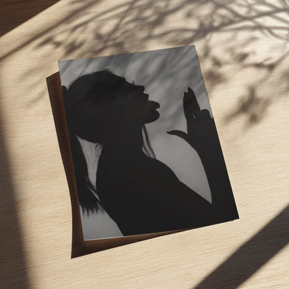 Shadow Tease Black & White Minimalist Abstract Wall Art | Modern Sensual Aesthetic Decor | Elegant Silhouette Poster Print