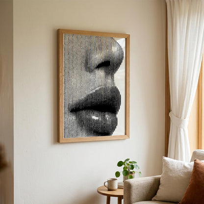 Striped Silence Black & White Minimalist Abstract Wall Art | Modern Geometric Decor | Calm Aesthetic Poster Print