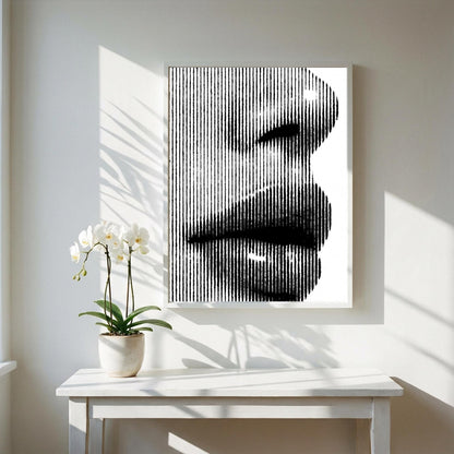 Striped Silence Black & White Minimalist Abstract Wall Art | Modern Geometric Decor | Calm Aesthetic Poster Print