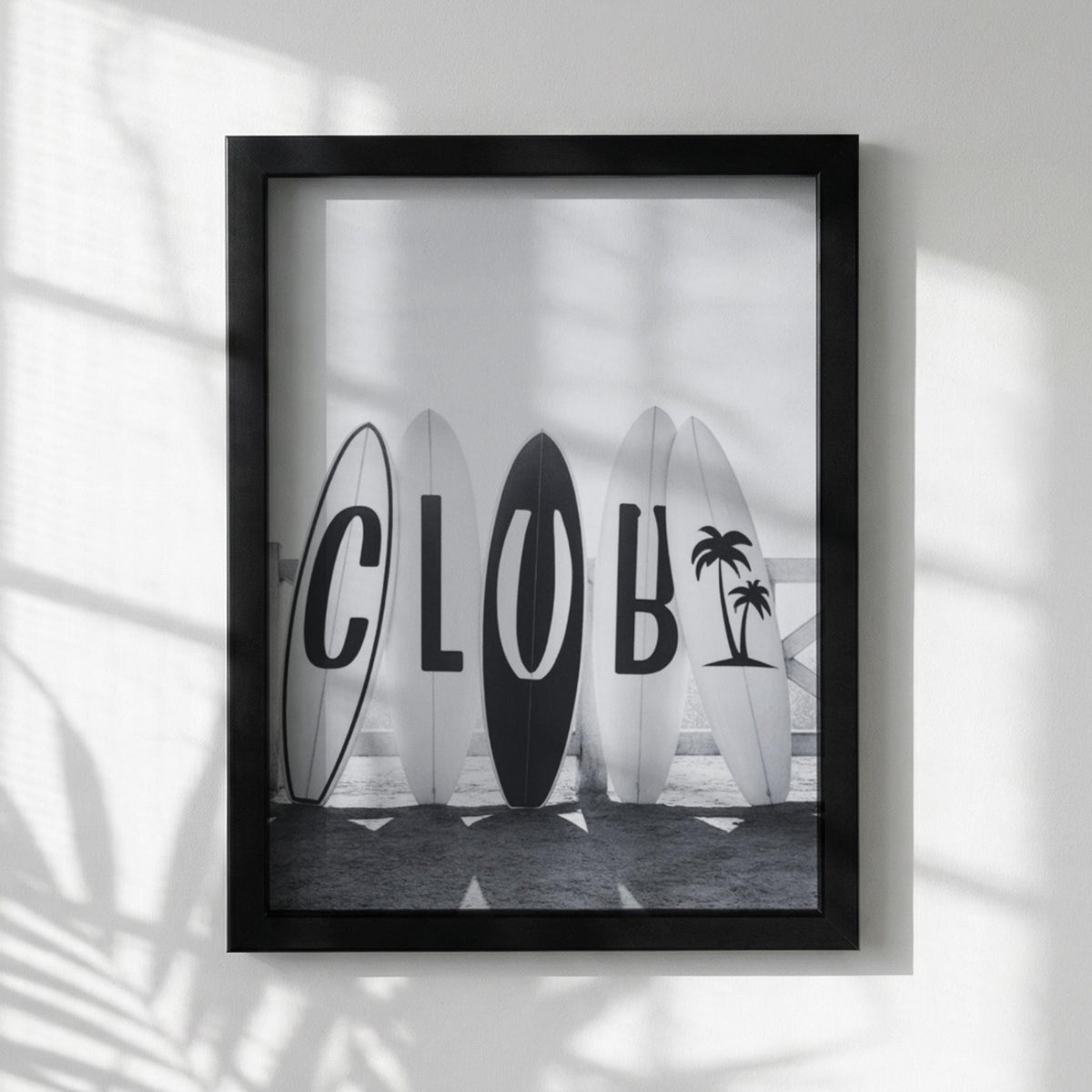 Surf Letters Black & White Minimalist Typography Wall Art | Modern Coastal Quote Decor | Beach Aesthetic Poster Print