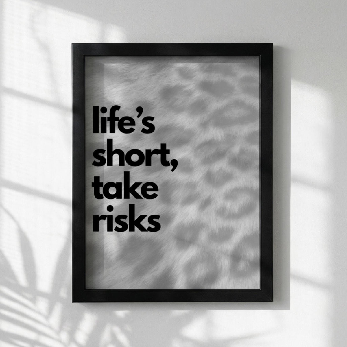Take Risks Black & White Minimalist Typography Wall Art | Modern Motivational Decor | Bold Quote Poster Print