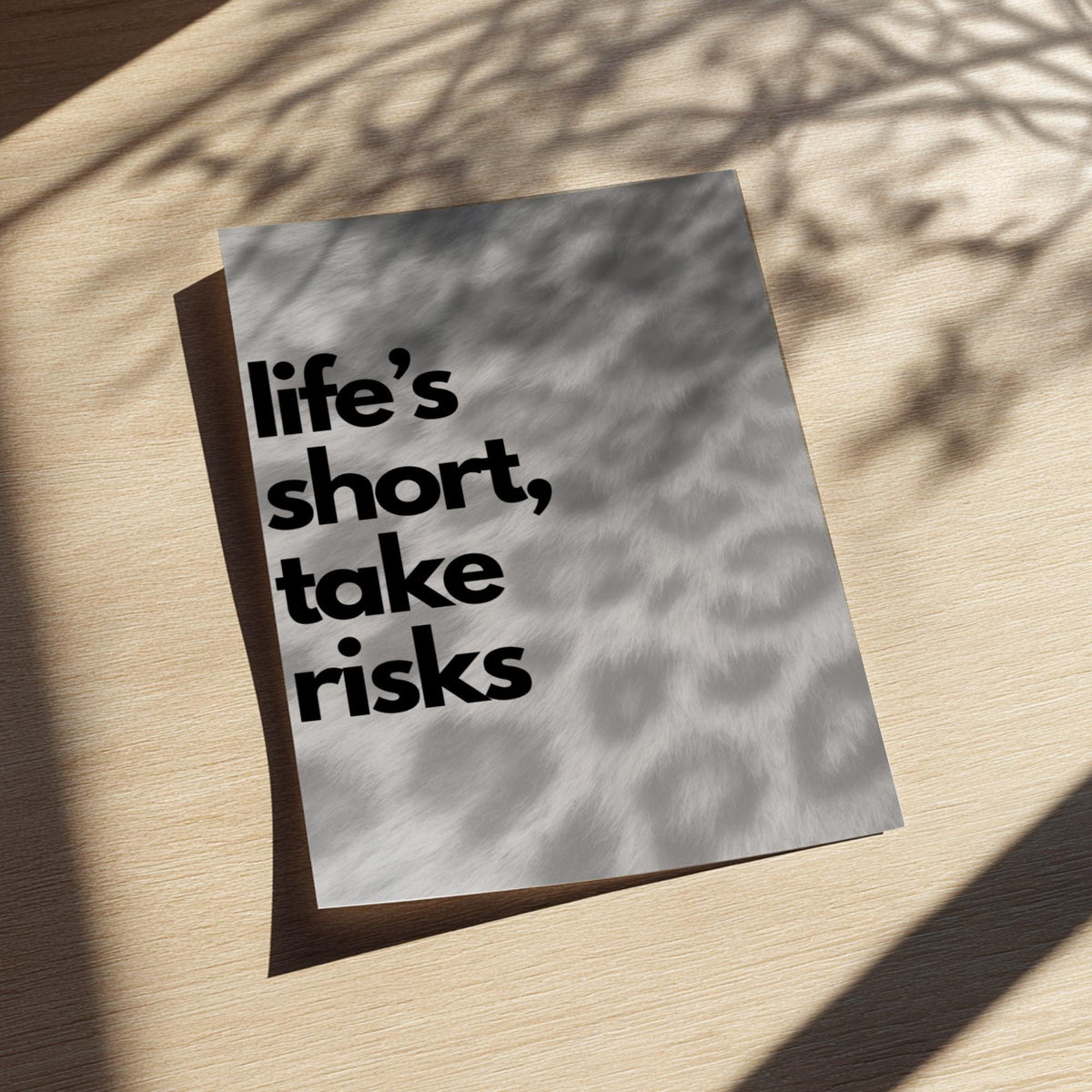 Take Risks Black & White Minimalist Typography Wall Art | Modern Motivational Decor | Bold Quote Poster Print