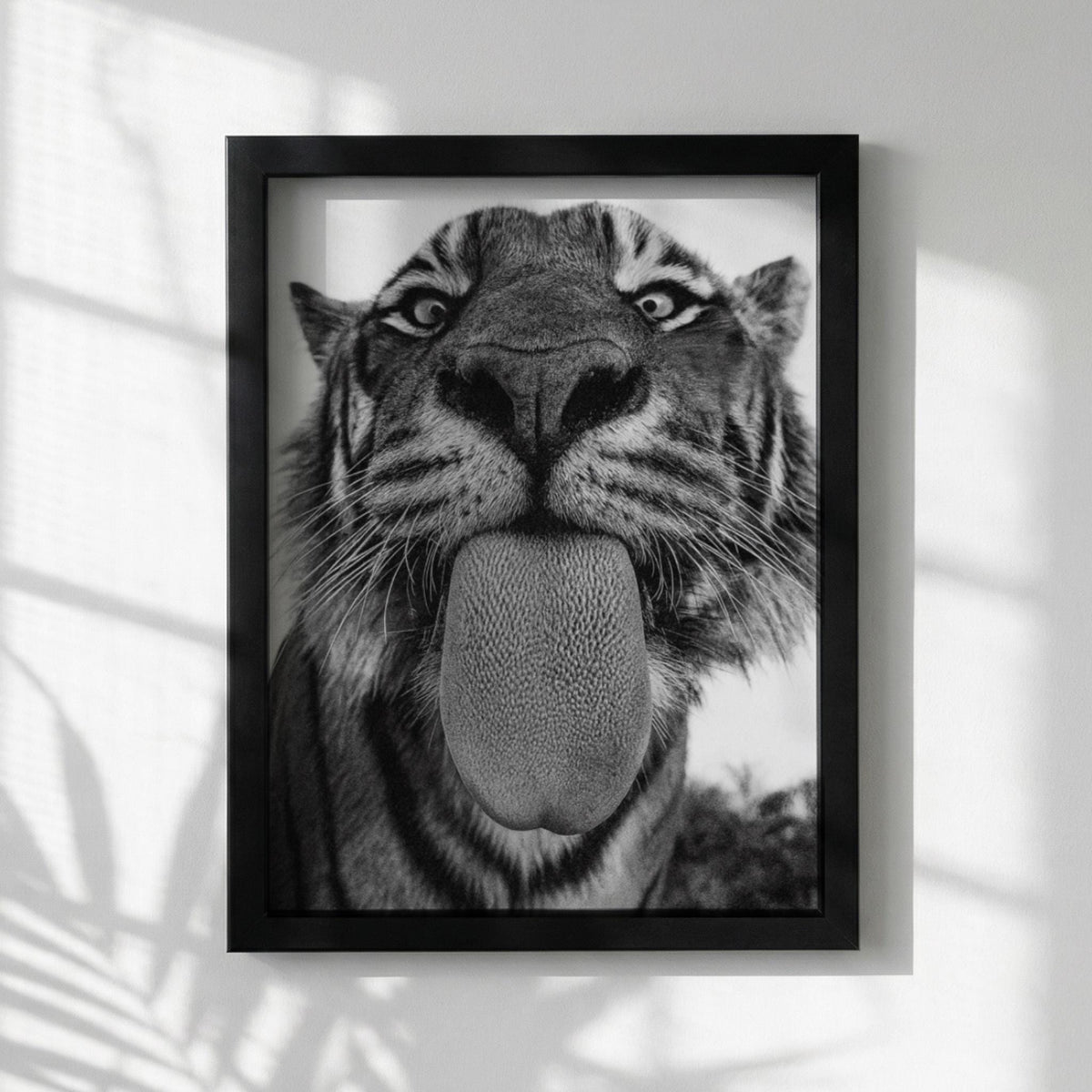 Tiger Mood Black & White Minimalist Wildlife Wall Art | Modern Animal Portrait Decor | Fierce Safari Poster Print