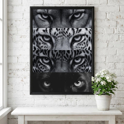 Tiger’s View Black & White Minimalist Wildlife Wall Art | Modern Animal Portrait Decor | Powerful Safari Poster Print