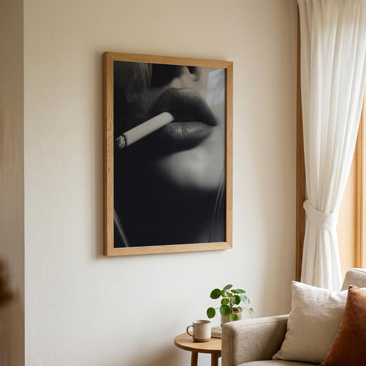 Velvet Smoke Black & White Minimalist Abstract Wall Art | Modern Elegant Aesthetic Decor | Soft Atmospheric Poster Print