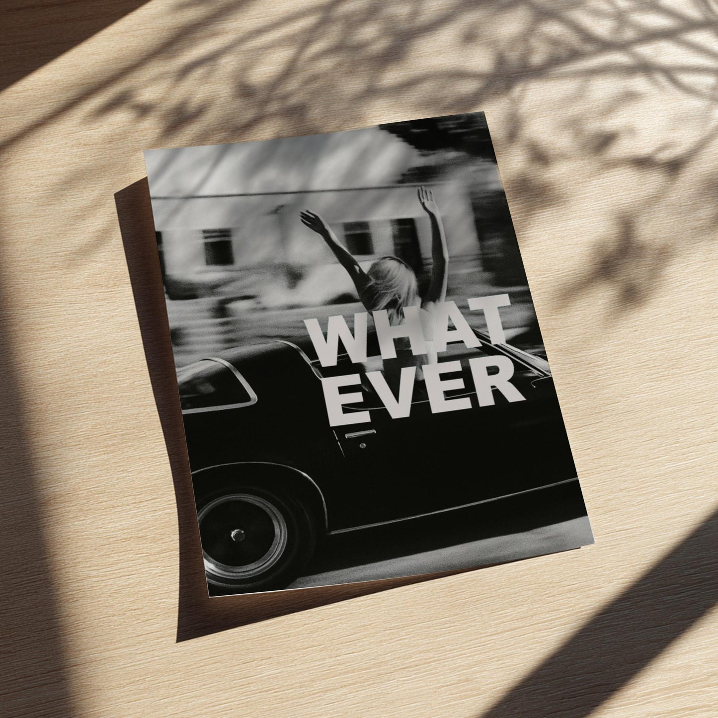 Whatever Ride Black & White Minimalist Travel Wall Art | Modern Freedom Lifestyle Decor | Road Trip Poster Print
