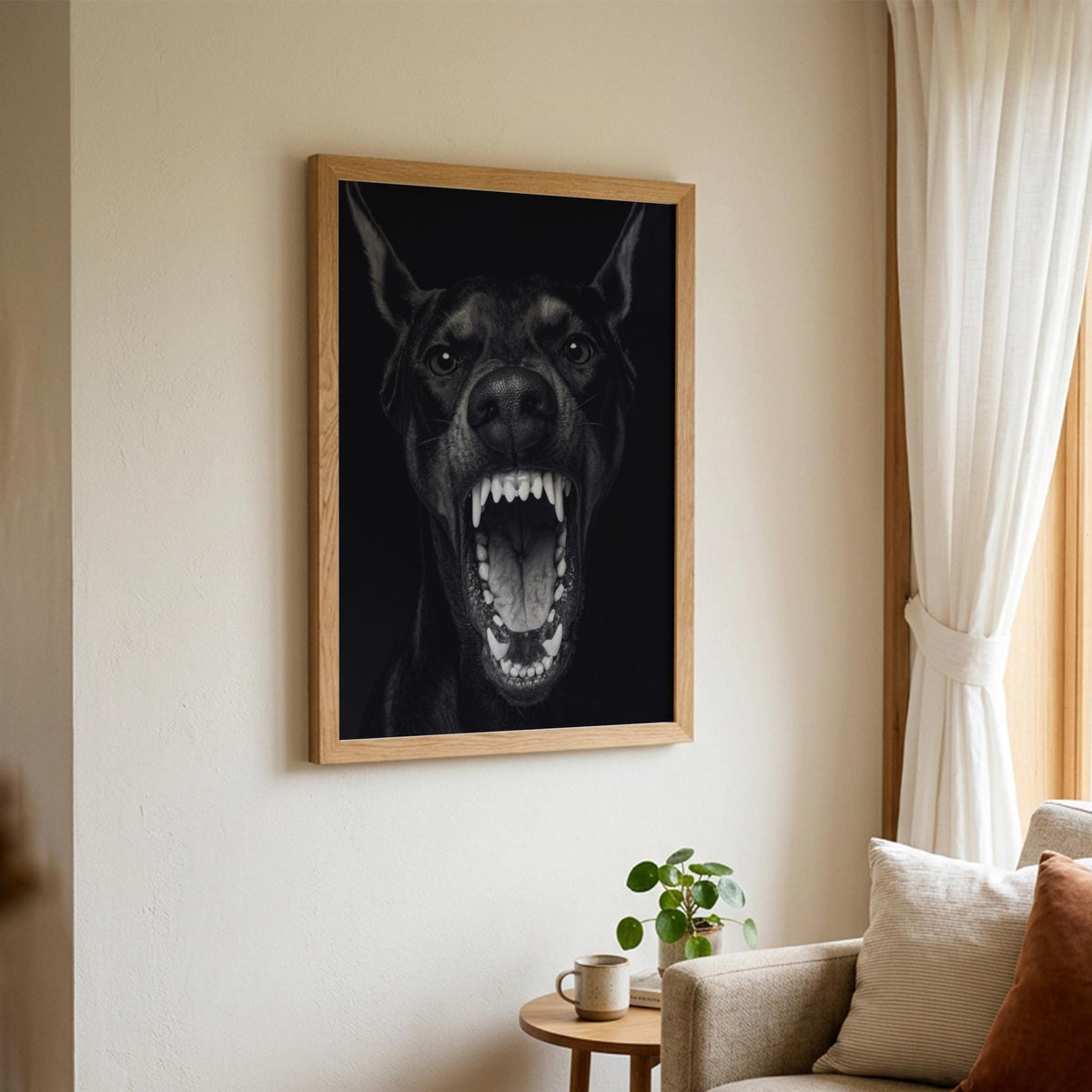 Wild Stare Black & White Minimalist Wildlife Wall Art | Modern Animal Portrait Decor | Intense Safari Poster Print