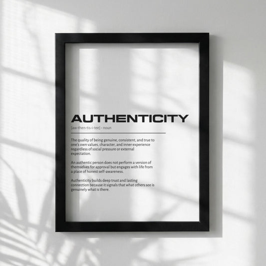 Authenticity Dictionary Print | Minimalist Wall Art | Modern Typography Poster | Inspirational Quote Decor | Clean Aesthetic Home Art