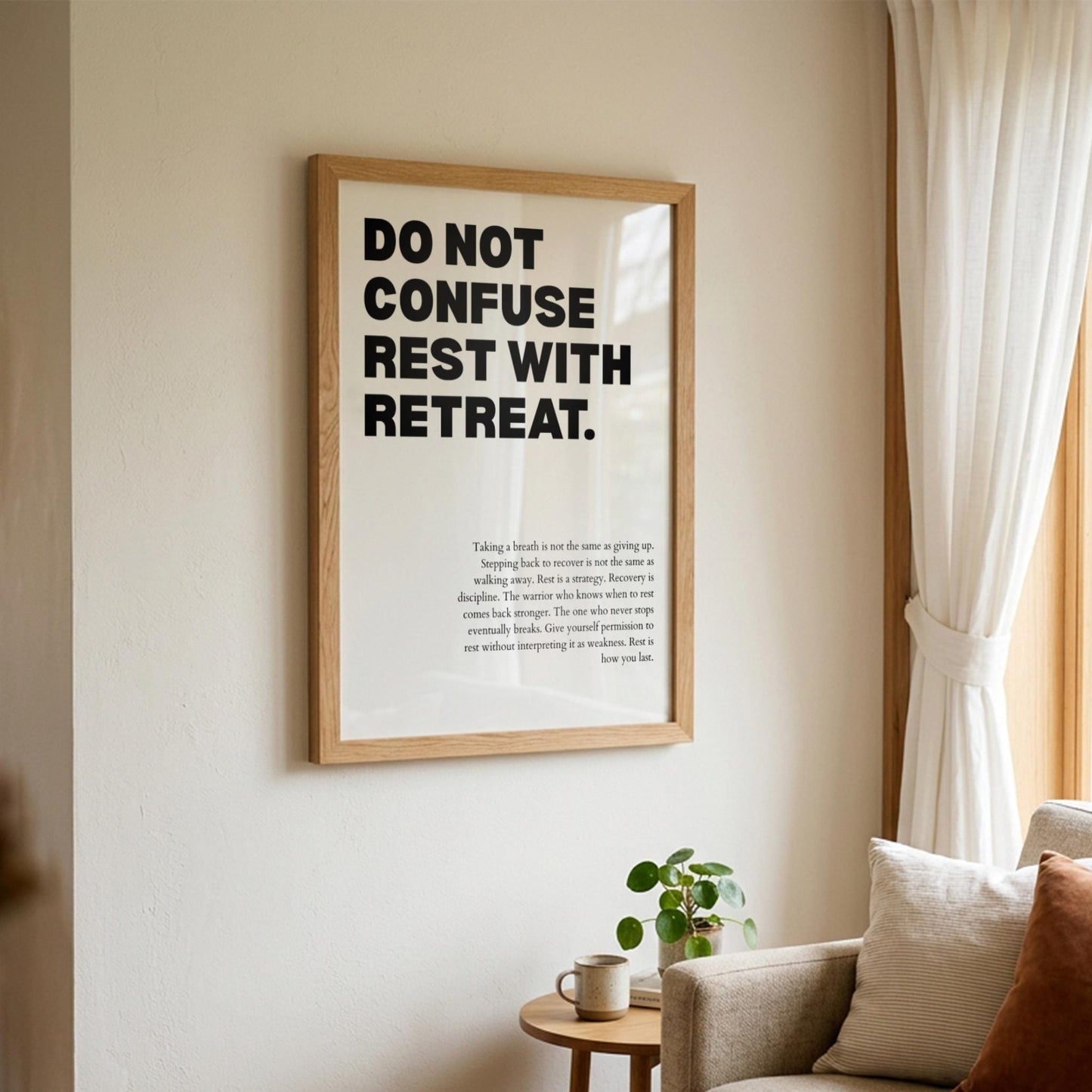 Do Not Confuse Rest With Retreat Poster | Powerful Motivational Wall Art | Inspirational Success Quote | Modern Office Decor