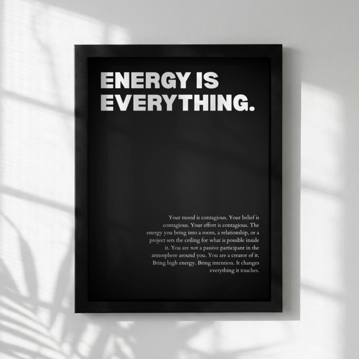 Energy Is Everything Poster | Powerful Motivational Wall Art | Inspirational Success Quote | Modern Office Decor
