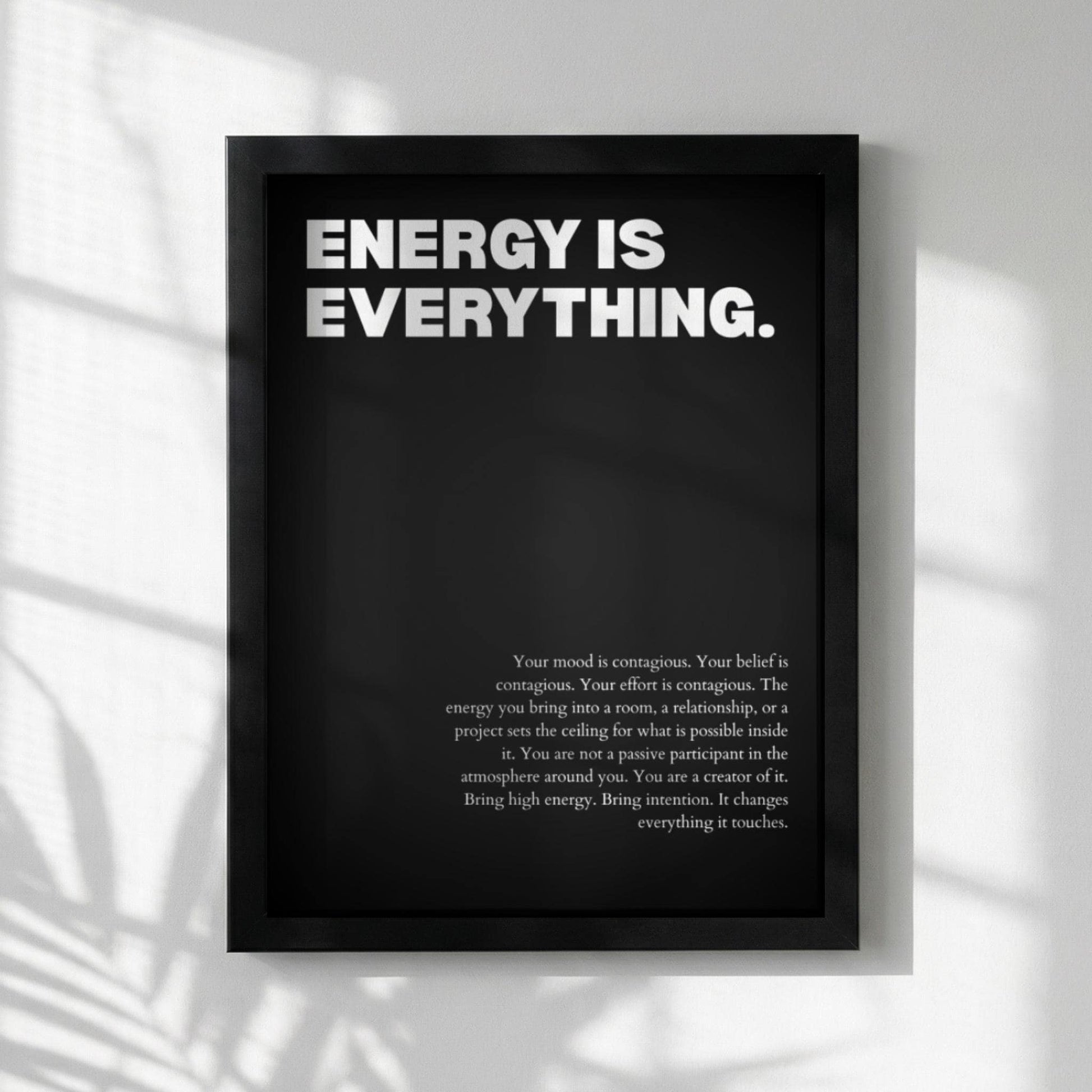 Energy Is Everything Poster | Powerful Motivational Wall Art | Inspirational Success Quote | Modern Office Decor