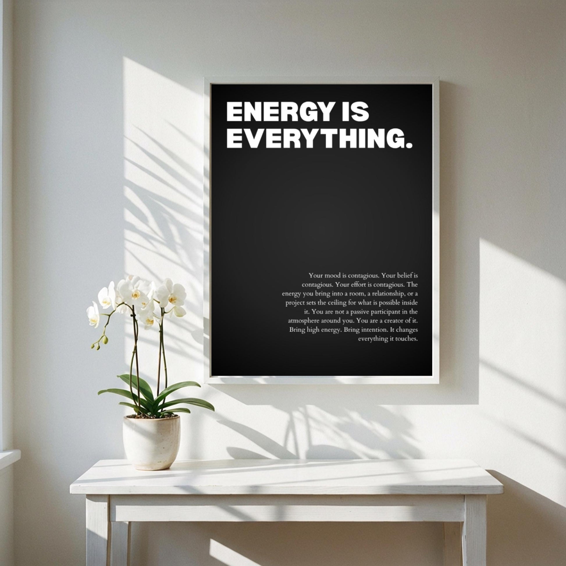 Energy Is Everything Poster | Powerful Motivational Wall Art | Inspirational Success Quote | Modern Office Decor