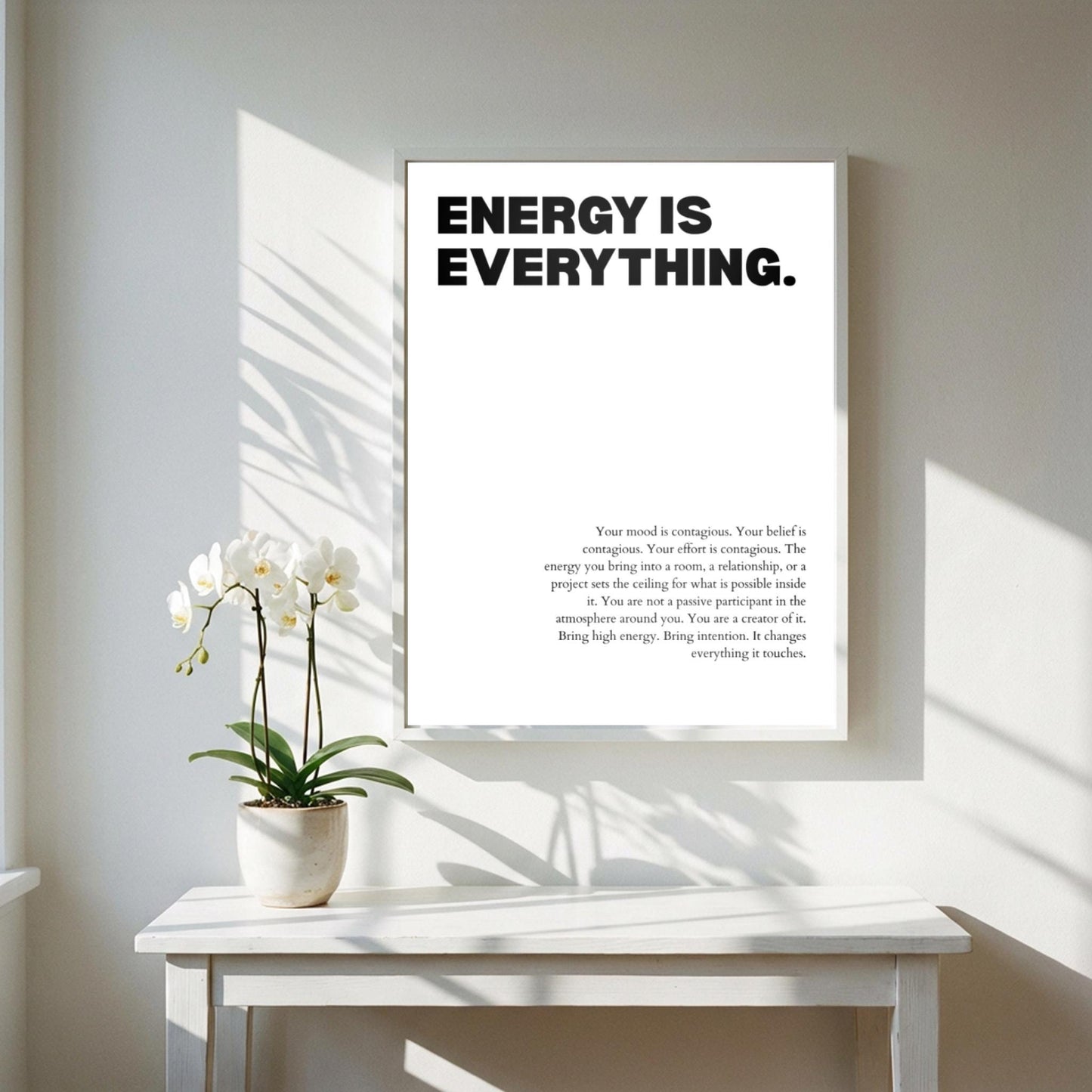 Energy Is Everything Poster | Powerful Motivational Wall Art | Inspirational Success Quote | Modern Office Decor