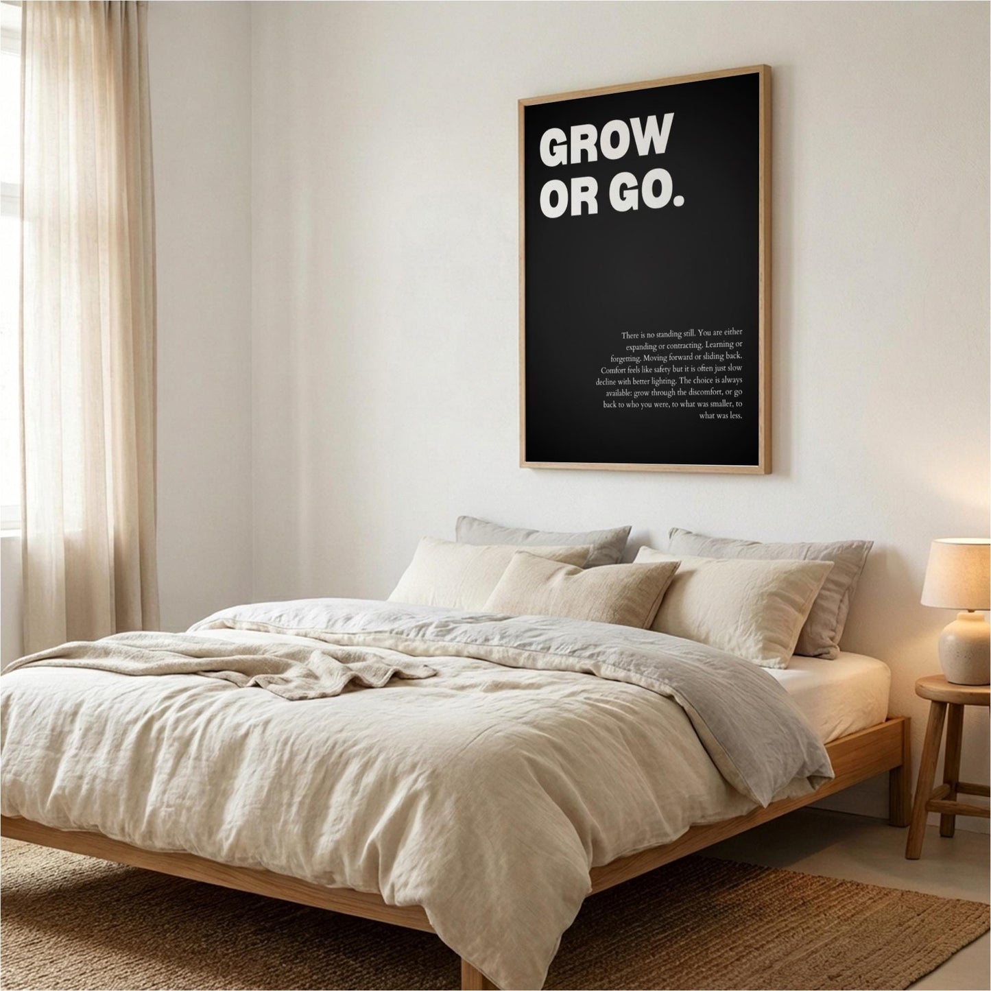 Grow Or Go Poster | Powerful Motivational Wall Art | Inspirational Success Quote | Modern Office Decor