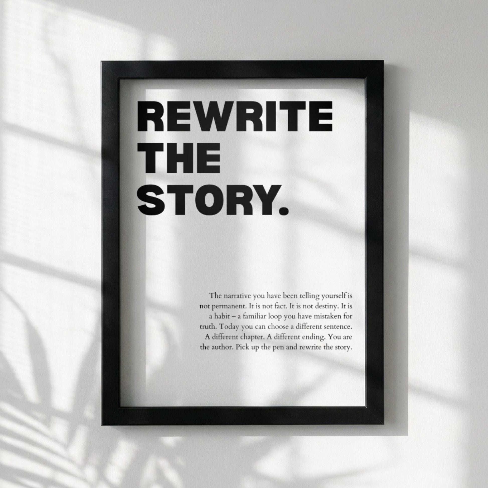 Rewrite The Story Poster | Powerful Motivational Wall Art | Success Quote | Modern Office Decor
