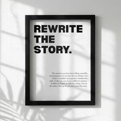 Rewrite The Story Poster | Powerful Motivational Wall Art | Success Quote | Modern Office Decor