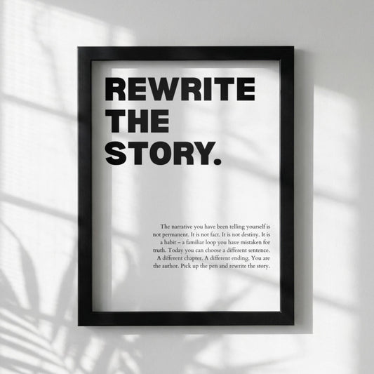 Rewrite The Story Poster | Powerful Motivational Wall Art | Success Quote | Modern Office Decor