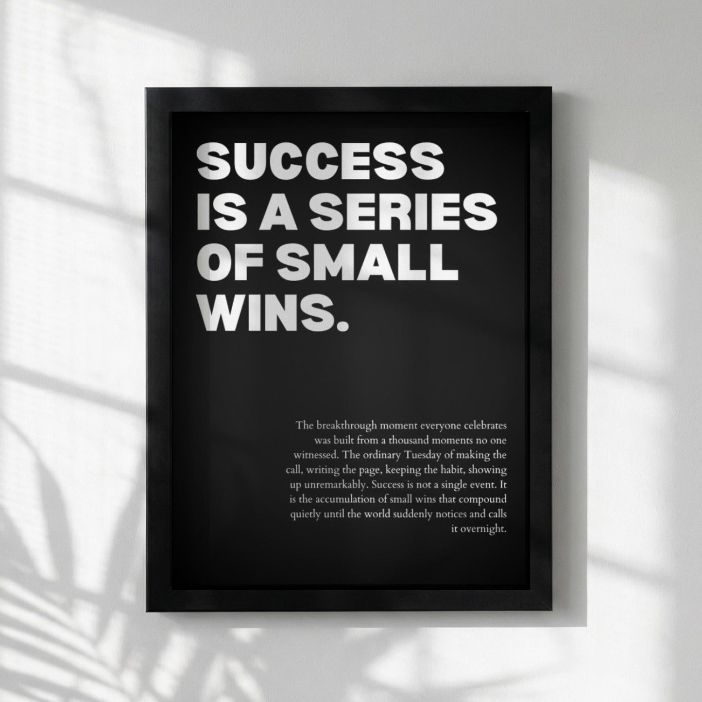 Success Is A Series Of Small Wins Poster | Powerful Motivational Wall Art | Success Quote | Modern Office Decor