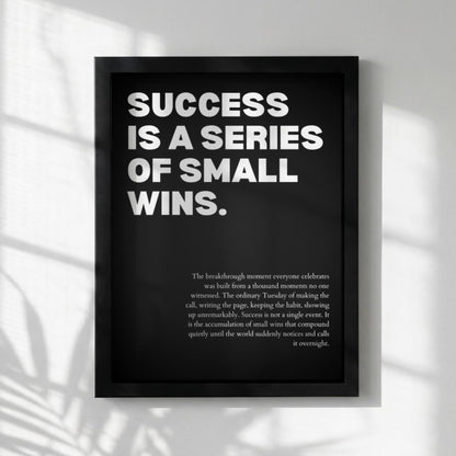 Success Is A Series Of Small Wins Poster | Powerful Motivational Wall Art | Success Quote | Modern Office Decor