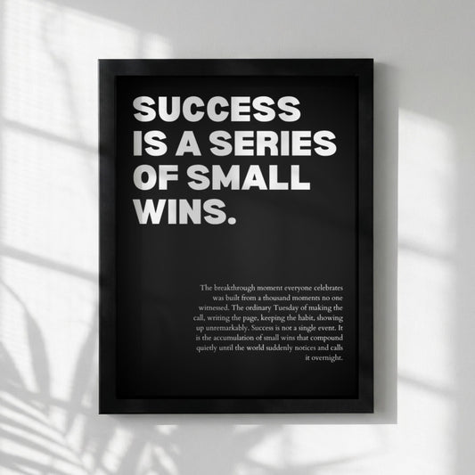 Success Is A Series Of Small Wins Poster | Powerful Motivational Wall Art | Success Quote | Modern Office Decor