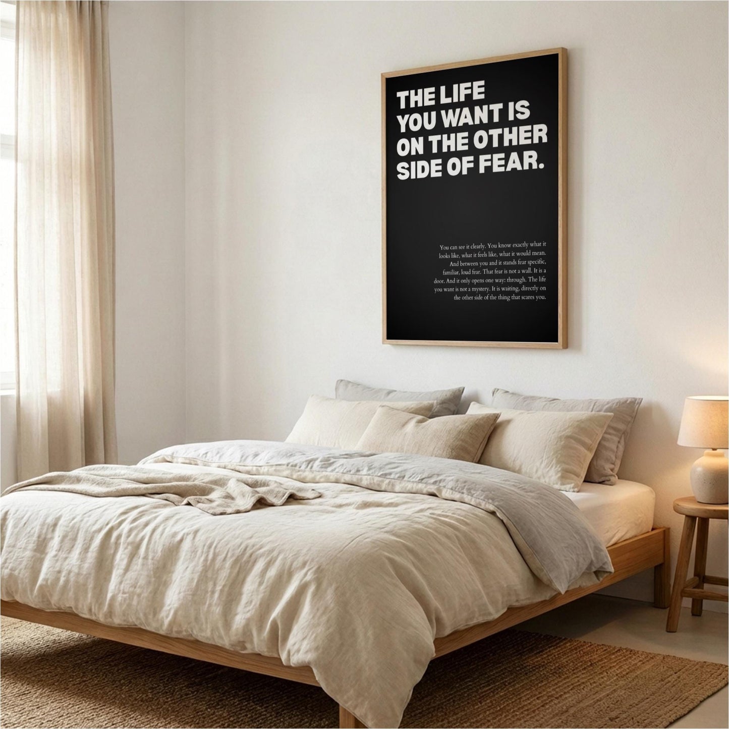 The Life You Want Is On The Other Side Of Fear Poster | Powerful Motivational Wall Art | Success Quote | Modern Office Decor