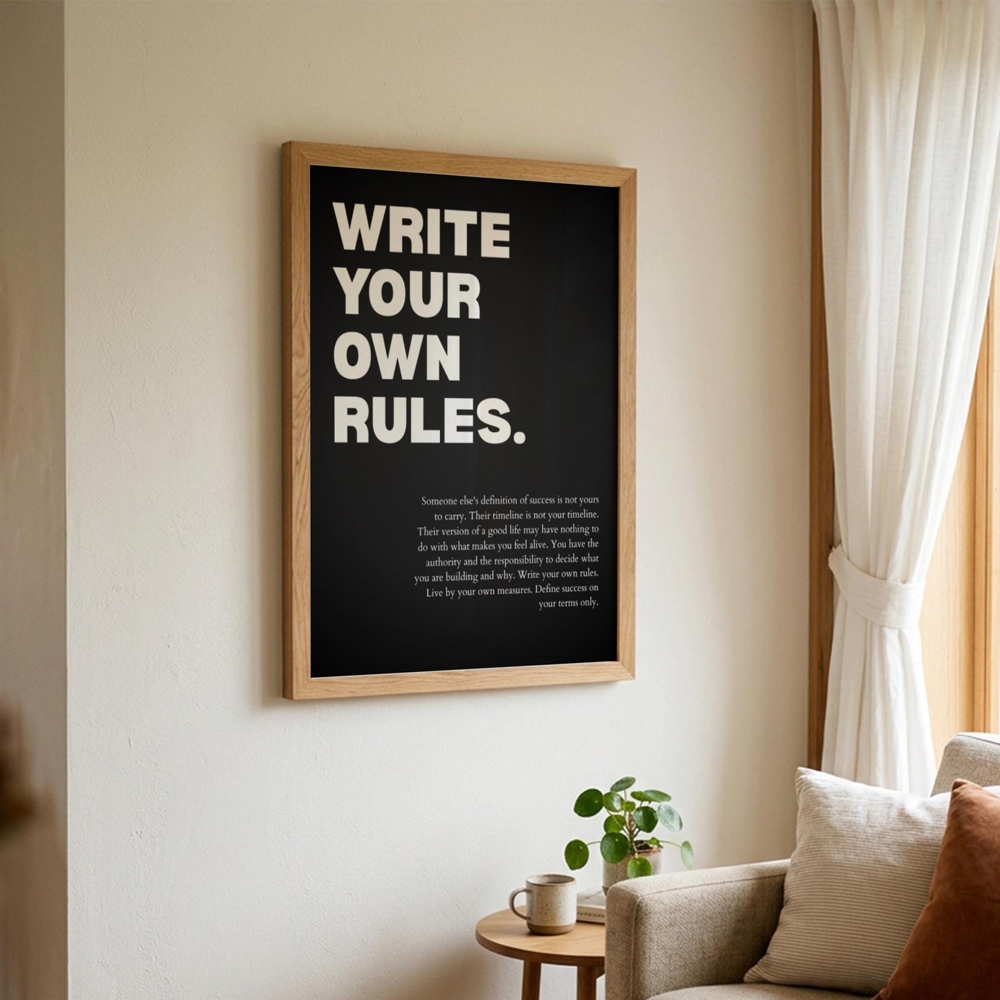 Write Your Own Rules Poster | Powerful Motivational Wall Art | Success Quote | Modern Office Decor