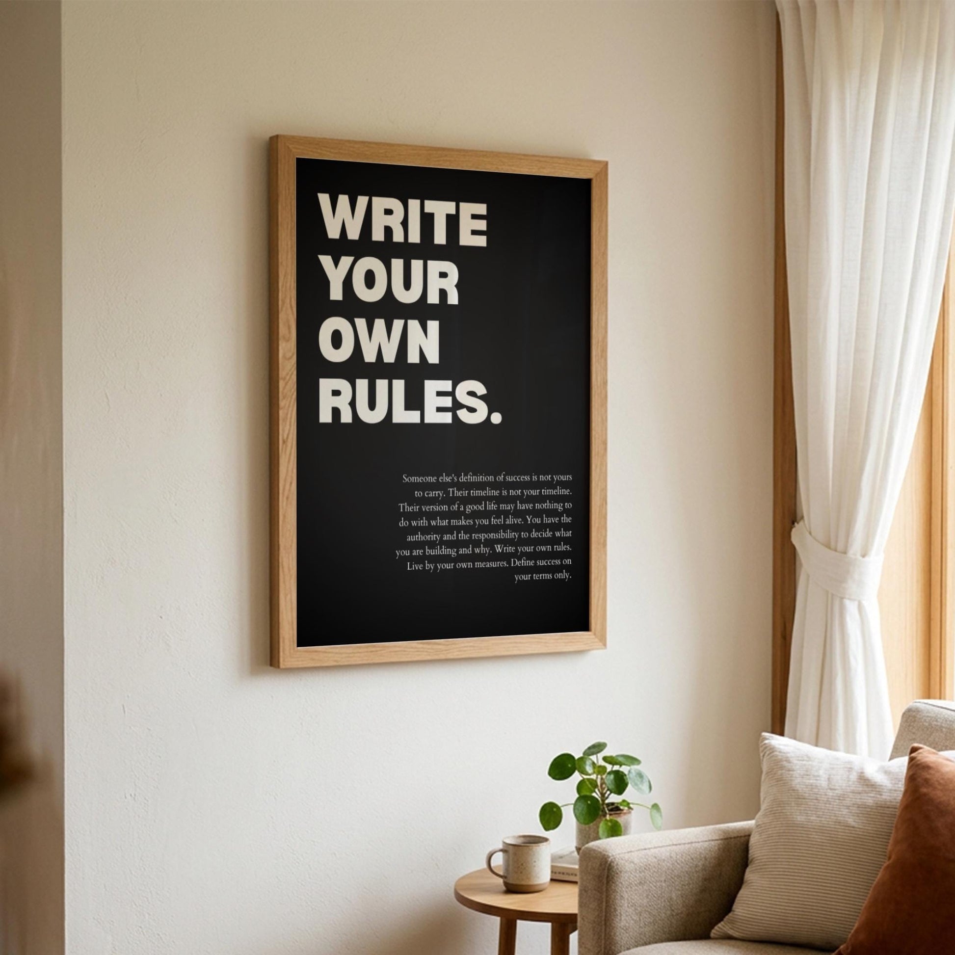 Write Your Own Rules Poster | Powerful Motivational Wall Art | Success Quote | Modern Office Decor