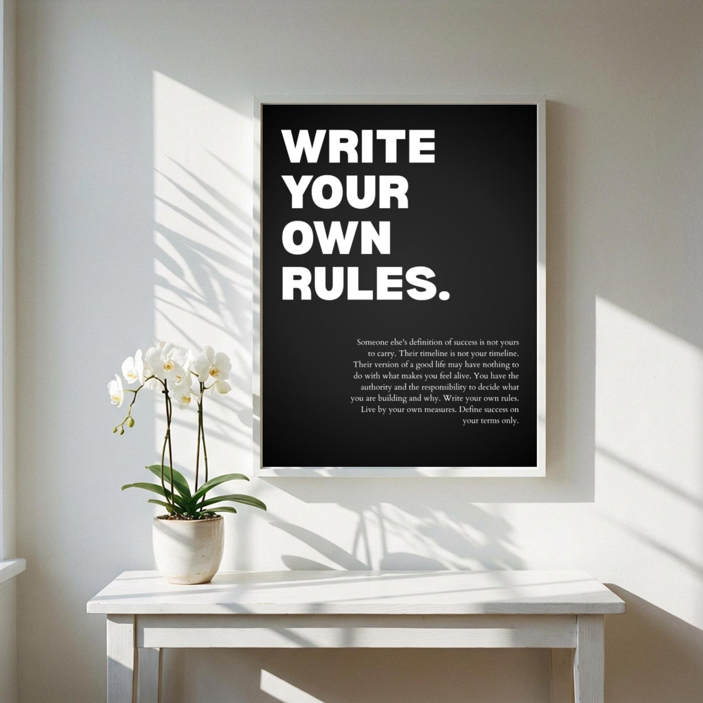 Write Your Own Rules Poster | Powerful Motivational Wall Art | Success Quote | Modern Office Decor