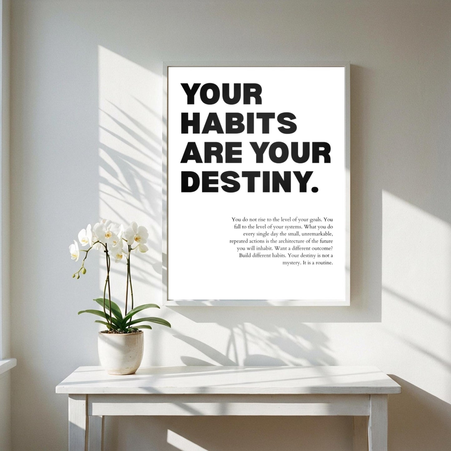 Your Habits Are Your Destiny Poster | Powerful Motivational Wall Art | Success Quote | Modern Office Decor