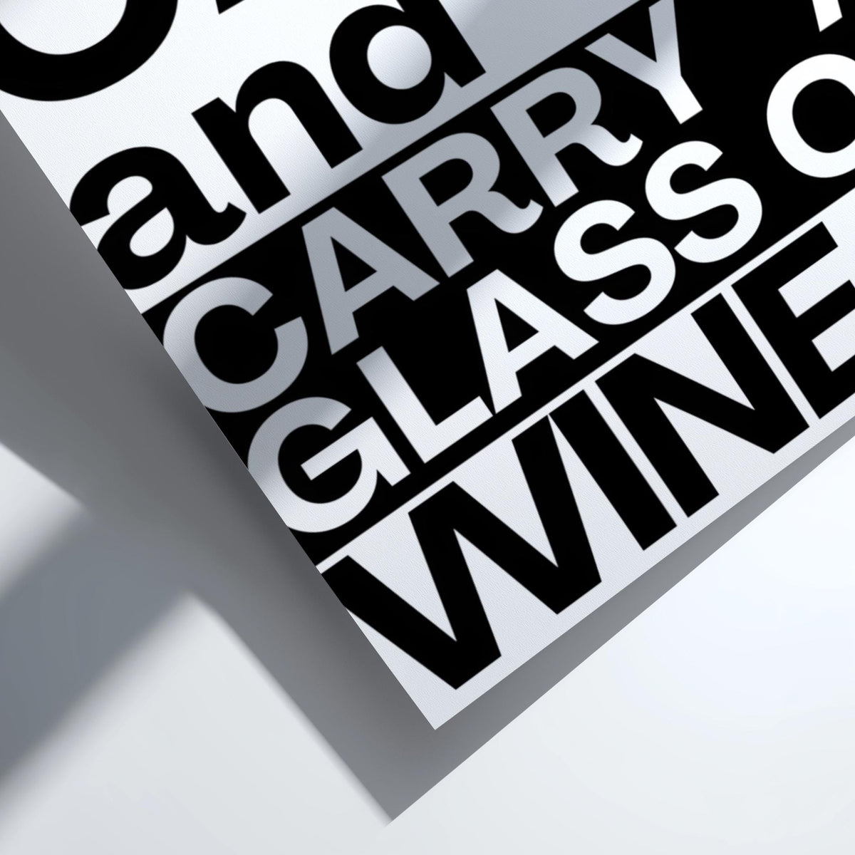 Carry a Glass of Wine Poster | Funny Wine Wall Art | Modern Bar Decor | Wine Lover Print | Home Bar Poster | Kitchen Quote Art