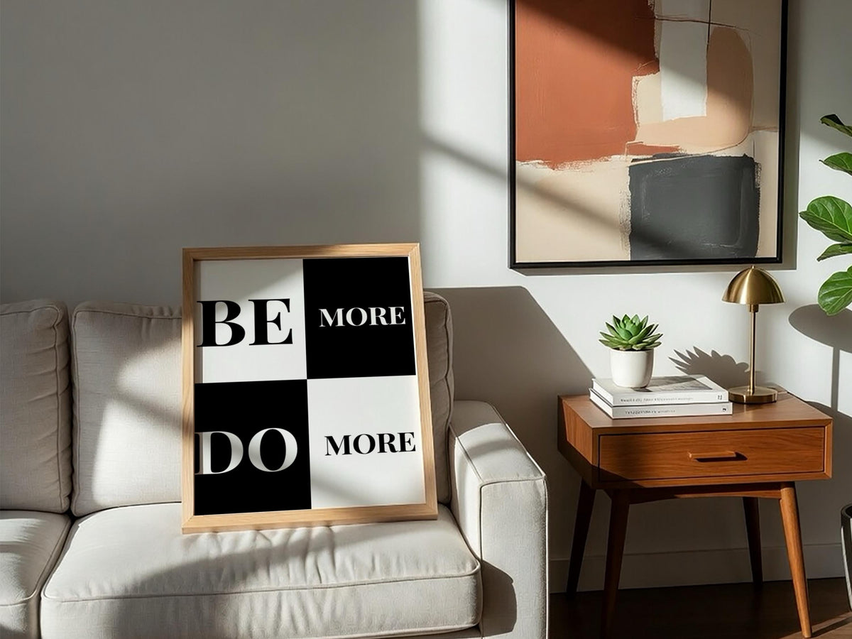 Be More Do More Poster | Motivational Wall Art | Success Mindset Quote Print | Productivity & Discipline Decor | Minimalist Office Art