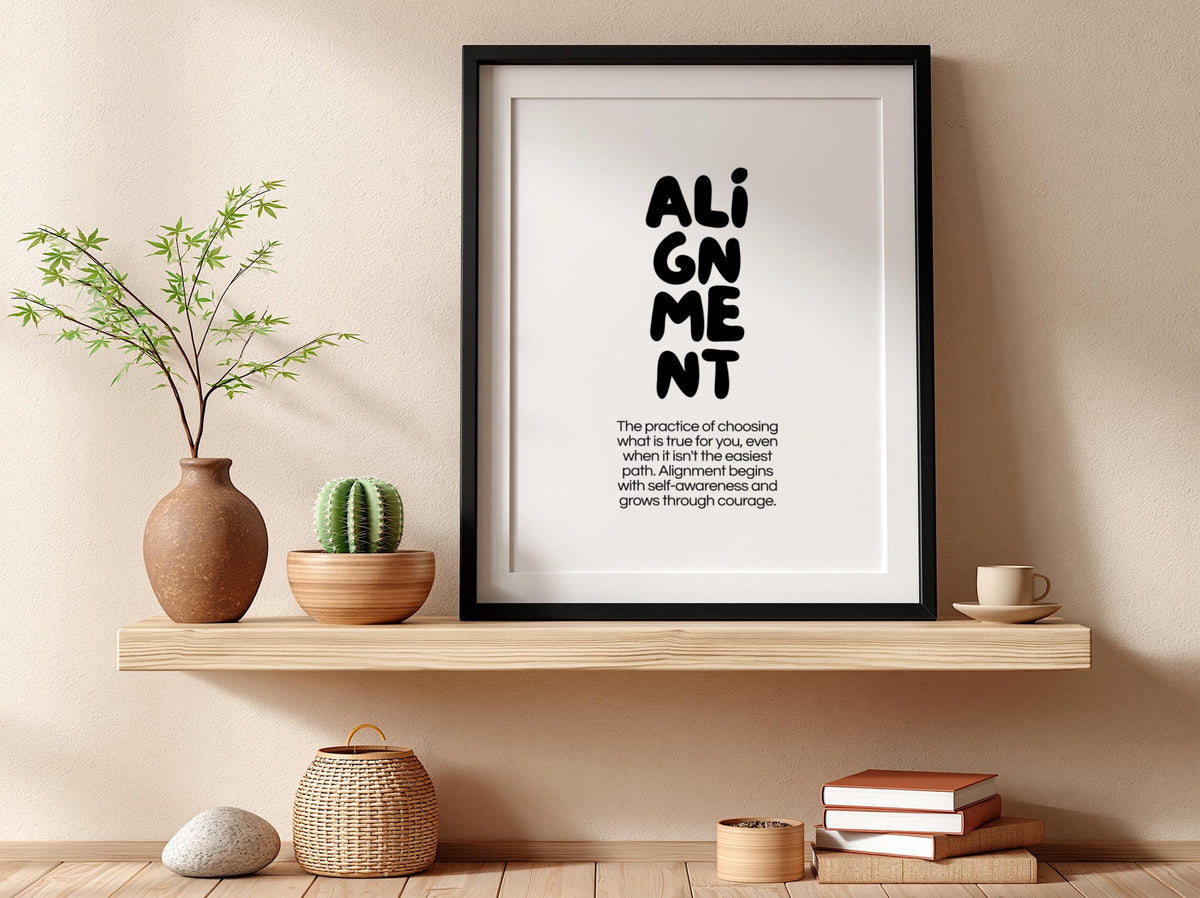 Alignment Poster | Dictionary Definition Print | Minimalist Word Wall Art | Modern Typography Decor | Inspirational Design