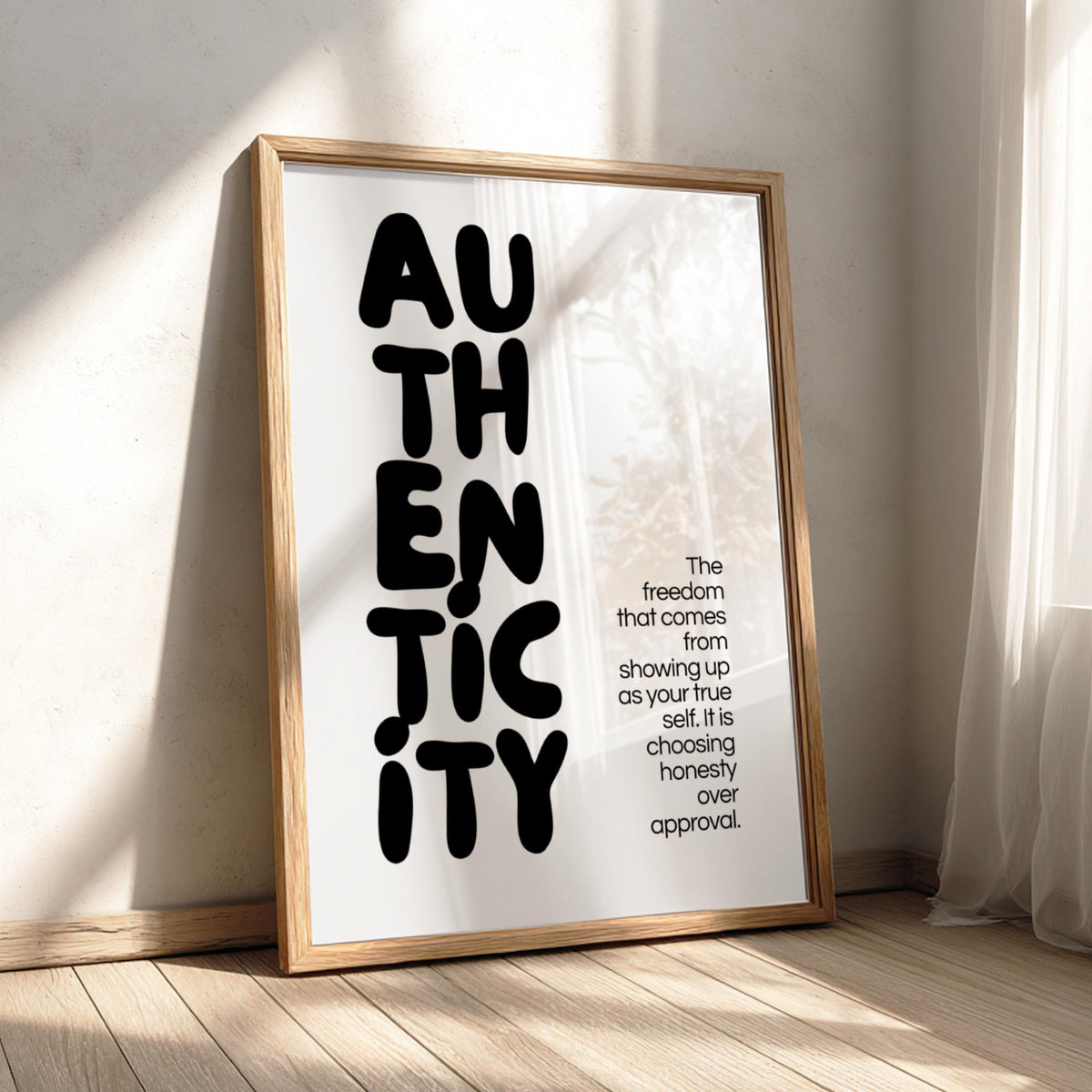 Authenticity Poster | Dictionary Definition Print | Minimalist Word Wall Art | Modern Typography Decor | Inspirational Design