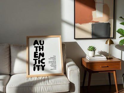 Authenticity Poster | Dictionary Definition Print | Minimalist Word Wall Art | Modern Typography Decor | Inspirational Design