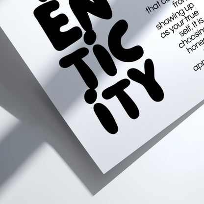 Authenticity Poster | Dictionary Definition Print | Minimalist Word Wall Art | Modern Typography Decor | Inspirational Design