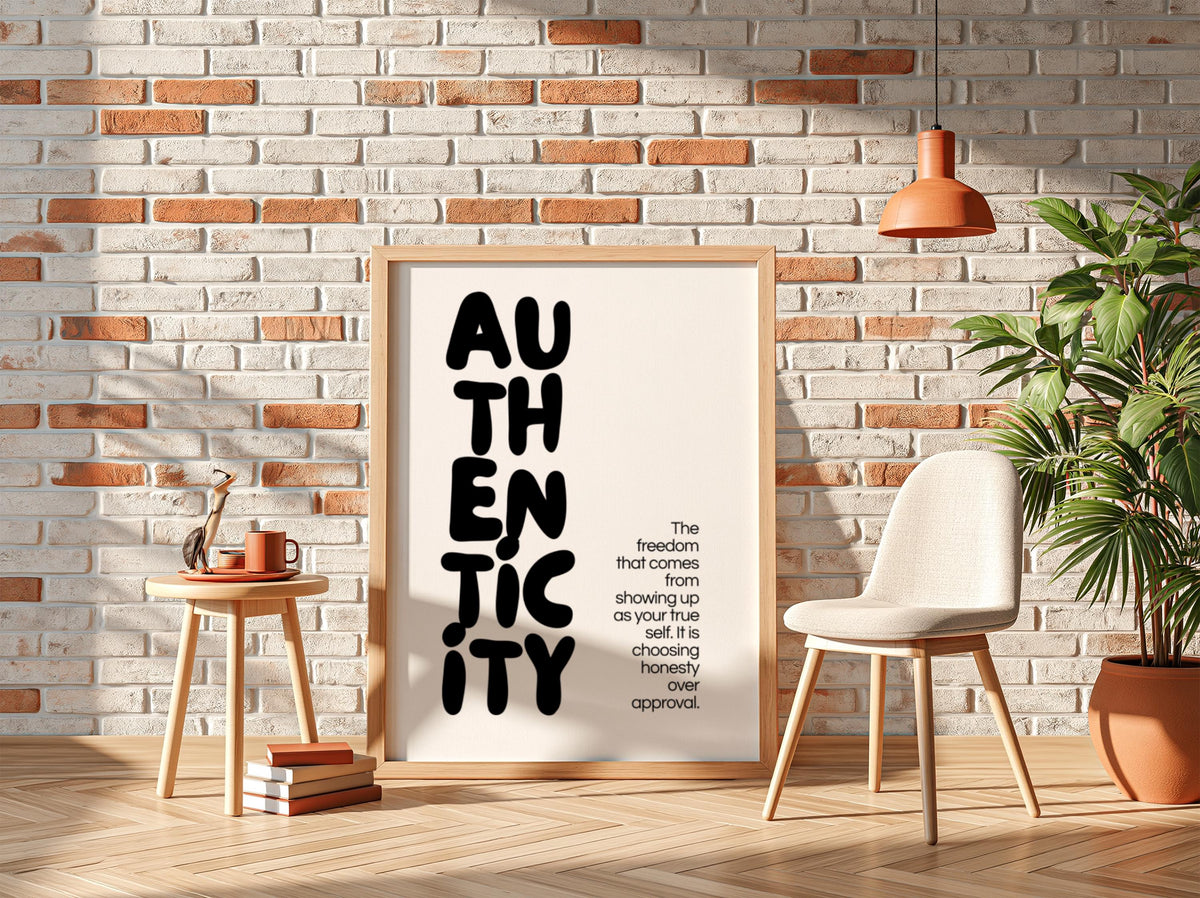 Authenticity Poster | Dictionary Definition Print | Minimalist Word Wall Art | Modern Typography Decor | Inspirational Design