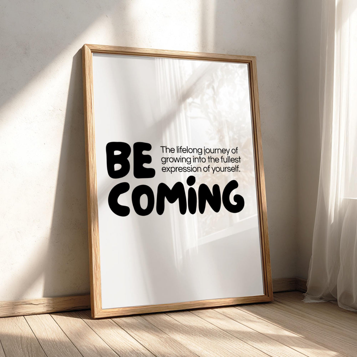 Becoming Poster | Dictionary Definition Print | Minimalist Word Wall Art | Modern Typography Decor | Inspirational Home Design