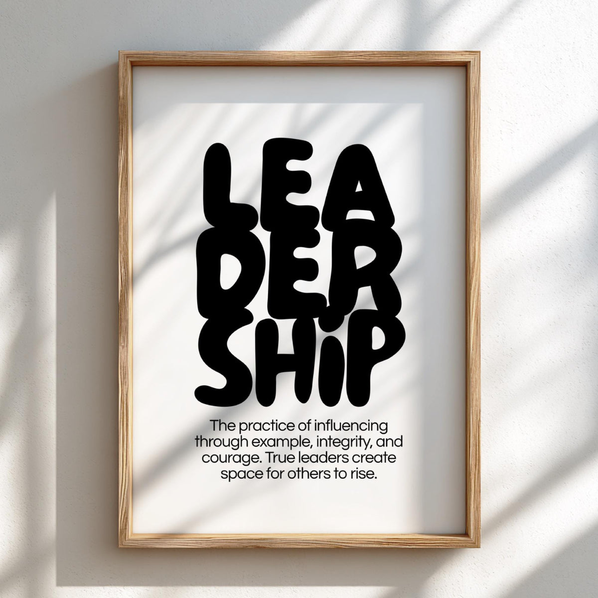 Leadership Poster | Dictionary Definition Print | Minimalist Word Wall Art | Modern Typography Decor | Success Mindset Design