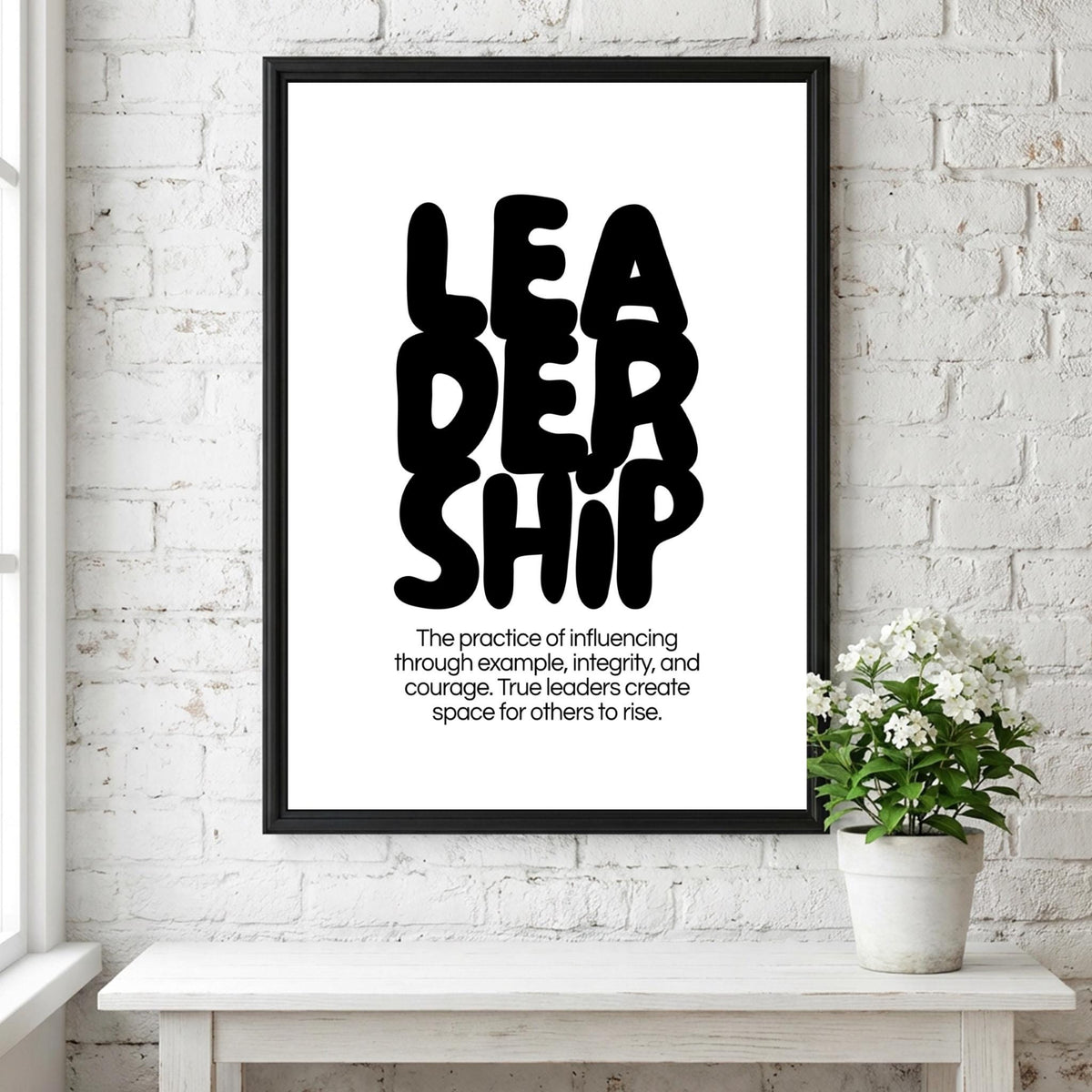 Leadership Poster | Dictionary Definition Print | Minimalist Word Wall Art | Modern Typography Decor | Success Mindset Design
