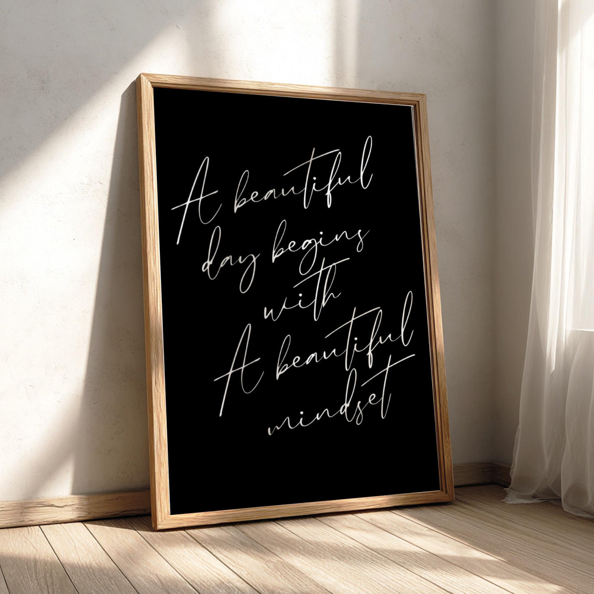 A Beautiful Mindset Poster | Powerful Black Wall Art | Motivational Quote Print | Bold Typography Decor | Dark Aesthetic Design