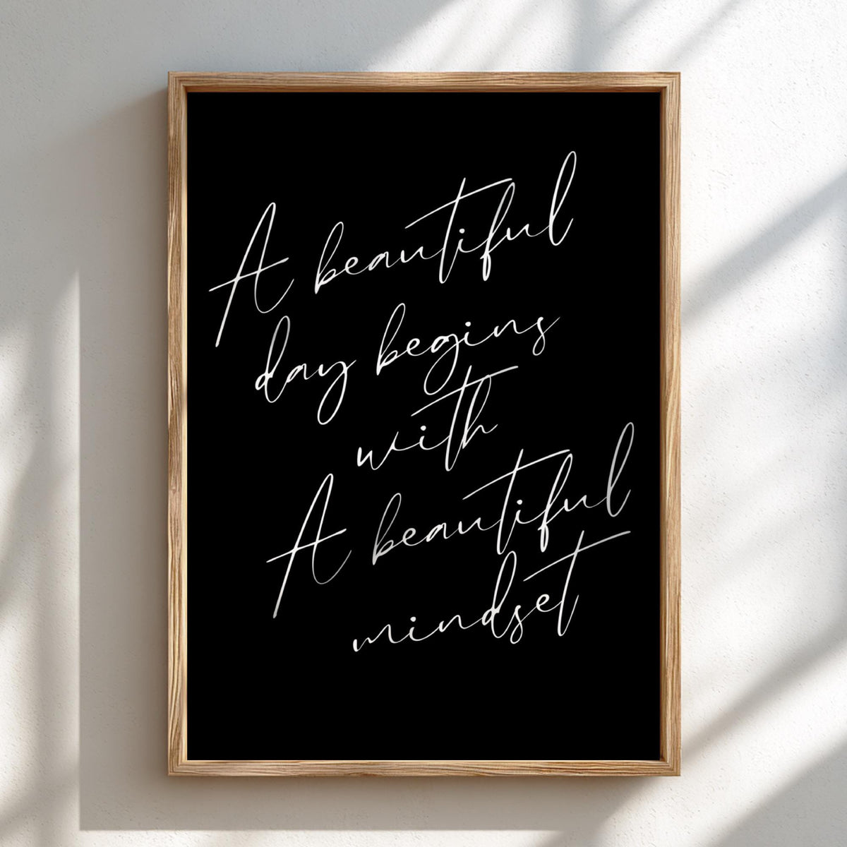 A Beautiful Mindset Poster | Powerful Black Wall Art | Motivational Quote Print | Bold Typography Decor | Dark Aesthetic Design