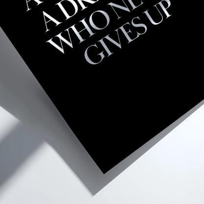 A Winner Is A Dreamer Who Never Gives Up Poster | Powerful Black Wall Art | Motivation Quote Print | Bold Typography Decor