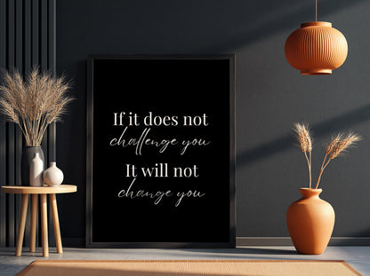 Change You Poster | Powerful Black Wall Art | Motivational Quote Print | Self Growth Mindset Decor | Bold Typography Design